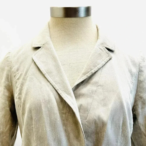HALOGEN Women Long Sleeve One-Button Collared Pocket Tan Career Jacket Sz Small - Picture 2 of 13